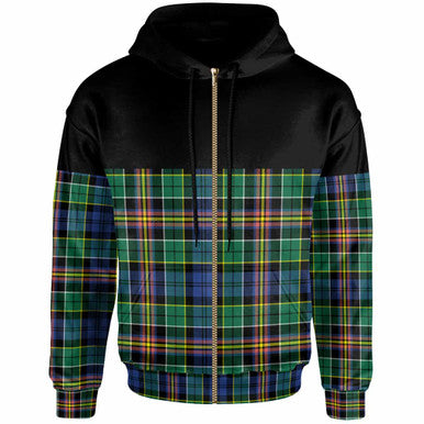 Scottish Allison Clan Tartan Hoodie - Horizontal Style Zip Tartan Plaid