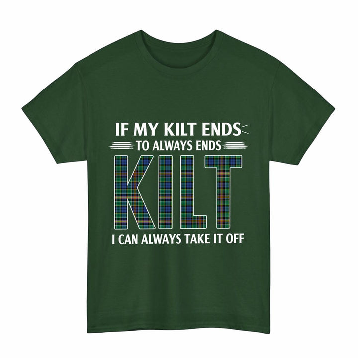 Scottish Allison Clan Tartan Kilt Pride T-Shirt Tartan Plaid Forest Green Color