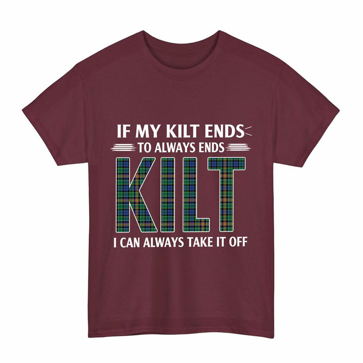 Scottish Allison Clan Tartan Kilt Pride T-Shirt Tartan Plaid Maroon Color