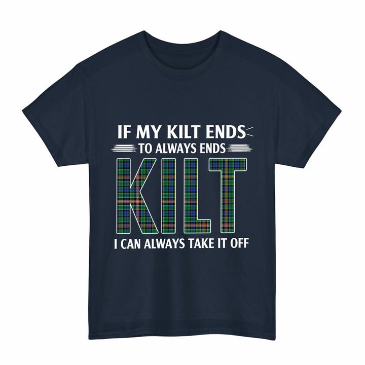 Scottish Allison Clan Tartan Kilt Pride T-Shirt Tartan Plaid Navy Color