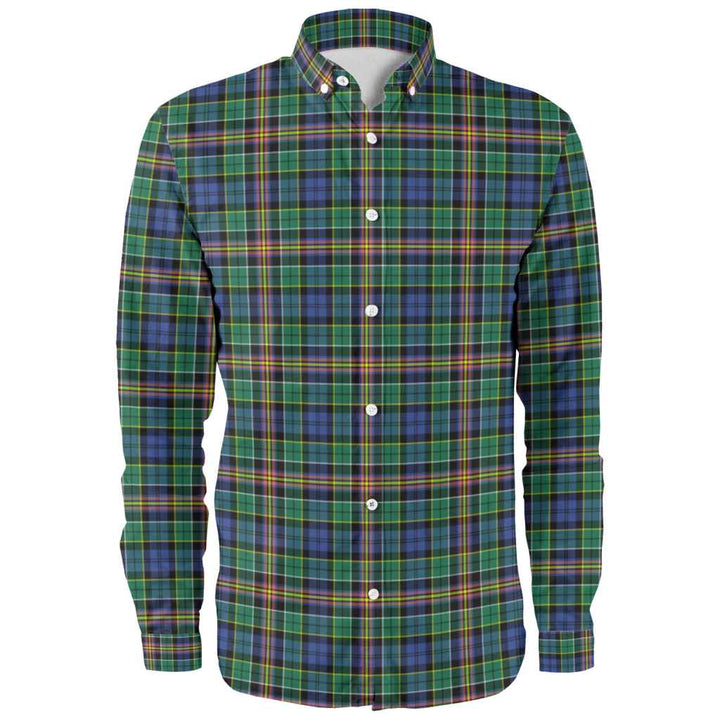 Scottish Allison Clan Tartan Long Sleeve Shirt Front Side Tartan Plaid