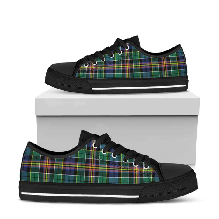 Scottish Allison Clan Tartan Low Top Shoes Black Sole Tartan Plaid