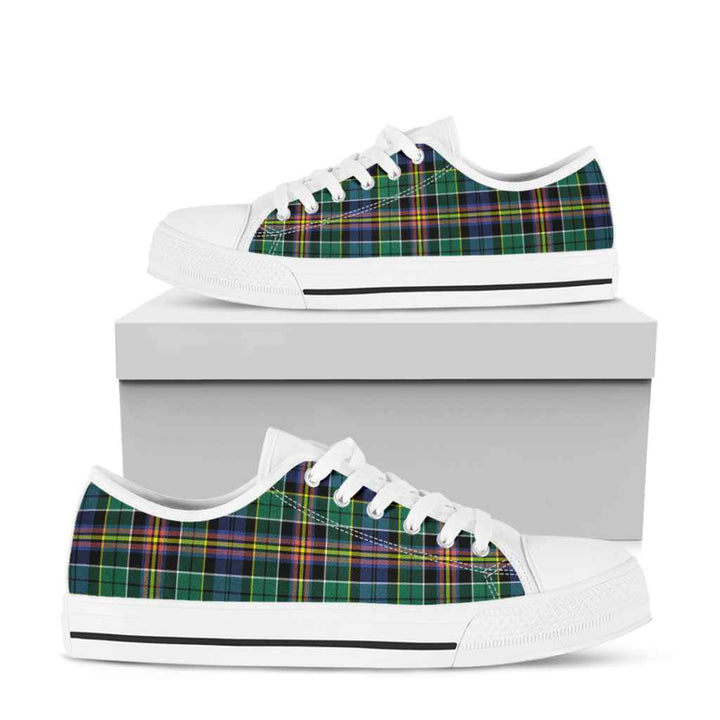 Scottish Allison Clan Tartan Low Top Shoes White Sole Tartan Plaid