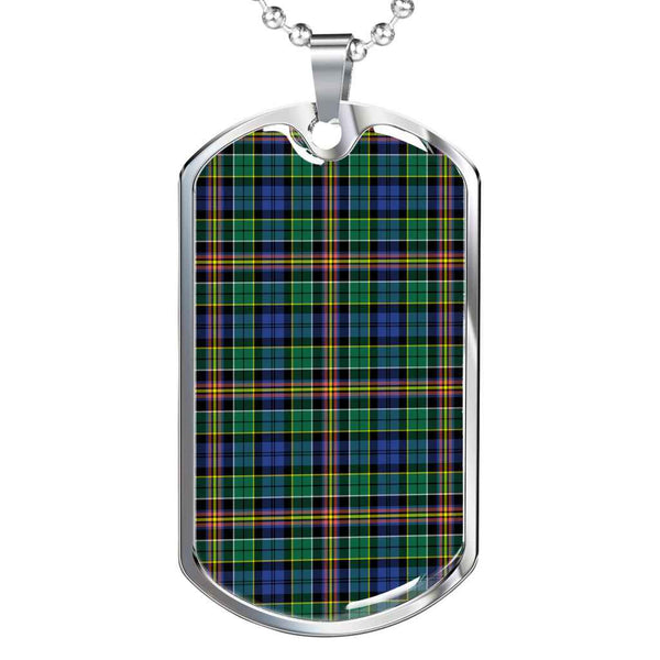 Scottish Allison Clan Tartan Military Dog Tag Necklace Tartan Plaid