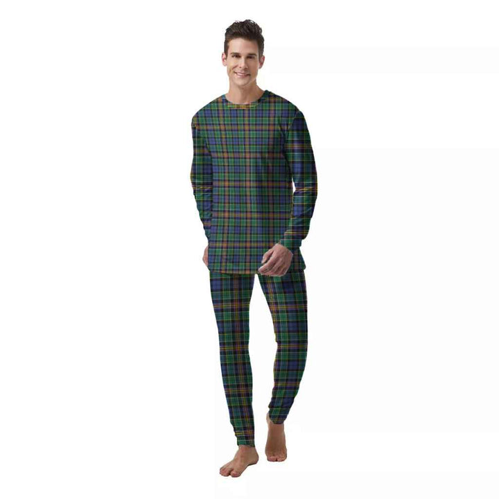 Scottish Allison Clan Tartan Pajama Set  Men Front Side Tartan Plaid