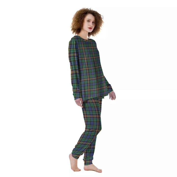 Scottish Allison Clan Tartan Pajama Set Women Front Side Tartan Plaid