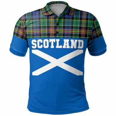 Scottish Allison Clan Tartan Polo Shirt - Lion Rampant of Scotland With Flag Front Side Tartan Plaid