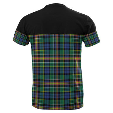 Scottish Allison Clan Tartan T-Shirt Horizontal Style Back Side Tartan Plaid