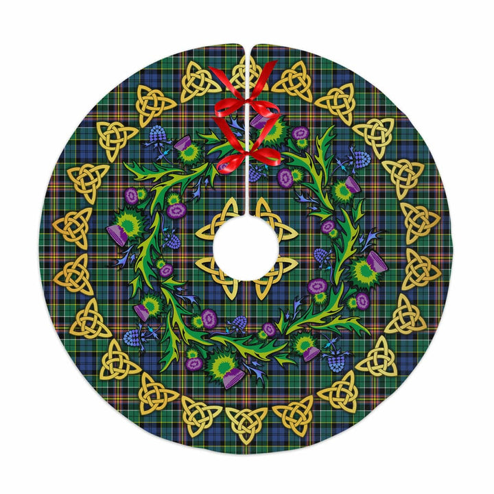 Scottish Allison Clan Tartan Thistle Celtic Knot Christmas Tree Skirt No Tassels Tartan Plaid 1
