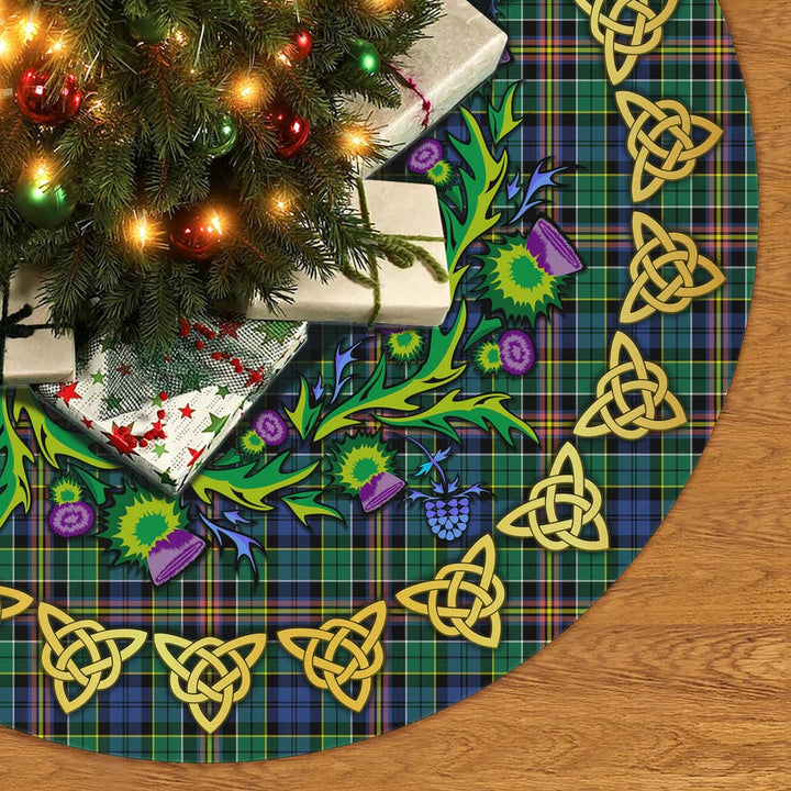 Scottish Allison Clan Tartan Thistle Celtic Knot Christmas Tree Skirt No Tassels Tartan Plaid 2