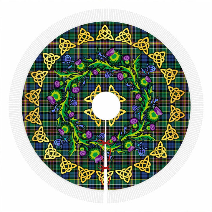 Scottish Allison Clan Tartan Thistle Celtic Knot Christmas Tree Skirt Tassels Tartan Plaid 1