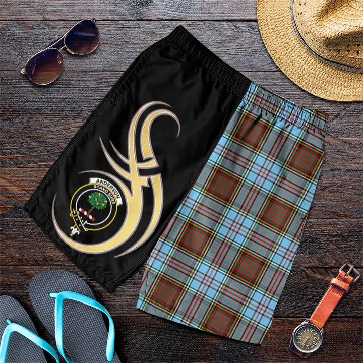 Scottish Anderson Ancient Clan Crest Tartan Believe in Me Men's Shorts
