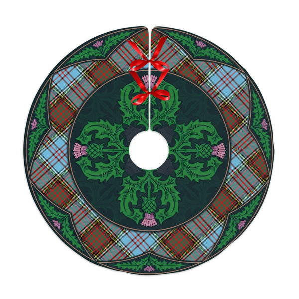 Scottish Anderson Ancient Clan Tartan Christmas Tree Skirt Old Scottish Thistle Flower No Tassels Tartan Plaid 1
