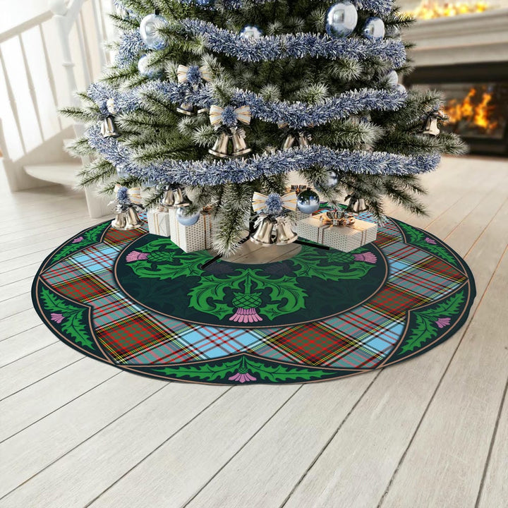 Scottish Anderson Ancient Clan Tartan Christmas Tree Skirt Old Scottish Thistle Flower No Tassels Tartan Plaid 3