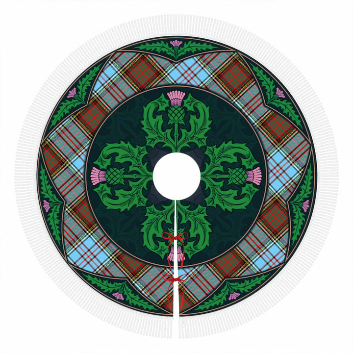 Scottish Anderson Ancient Clan Tartan Christmas Tree Skirt Old Scottish Thistle Flower Tassels Tartan Plaid 1