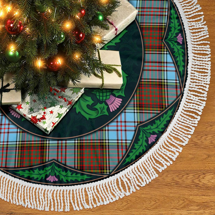 Scottish Anderson Ancient Clan Tartan Christmas Tree Skirt Old Scottish Thistle Flower Tassels Tartan Plaid 2