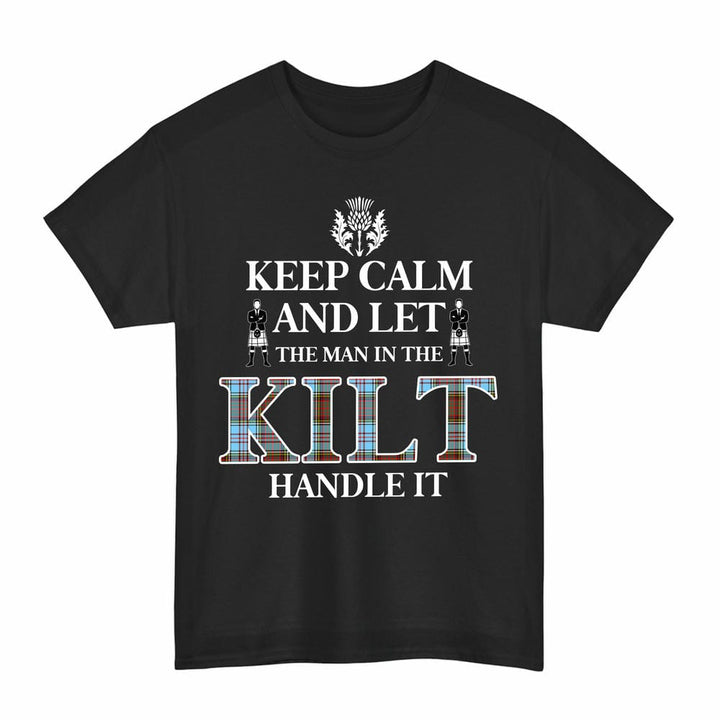 Scottish Anderson Ancient Clan Tartan T-Shirt - Keep Calm Tartan Plaid Black Color