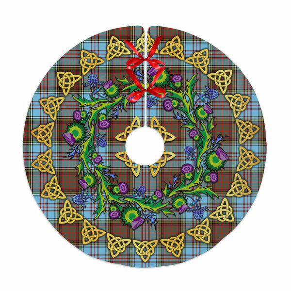 Scottish Anderson Ancient Clan Tartan Thistle Celtic Knot Christmas Tree Skirt No Tassels Tartan Plaid 1