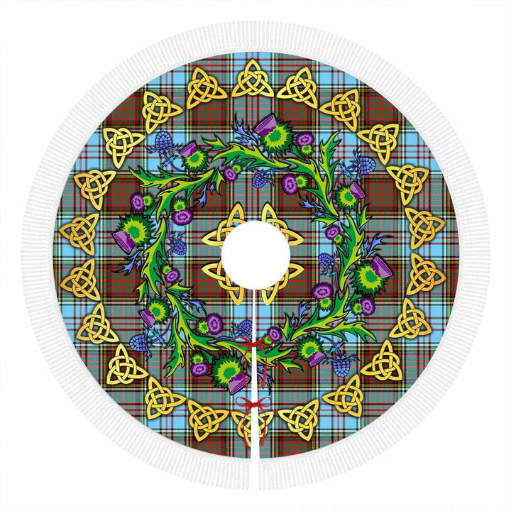 Scottish Anderson Ancient Clan Tartan Thistle Celtic Knot Christmas Tree Skirt Tassels Tartan Plaid 1