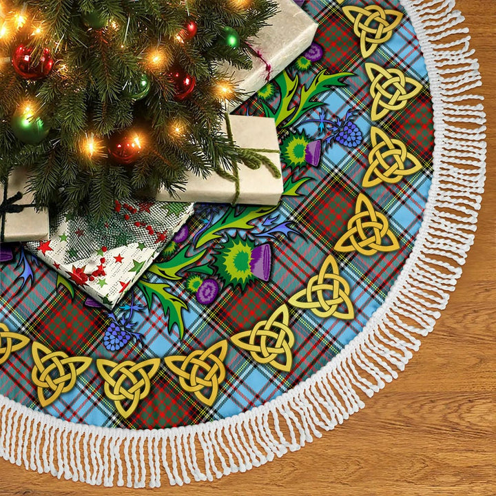 Scottish Anderson Ancient Clan Tartan Thistle Celtic Knot Christmas Tree Skirt Tassels Tartan Plaid 2