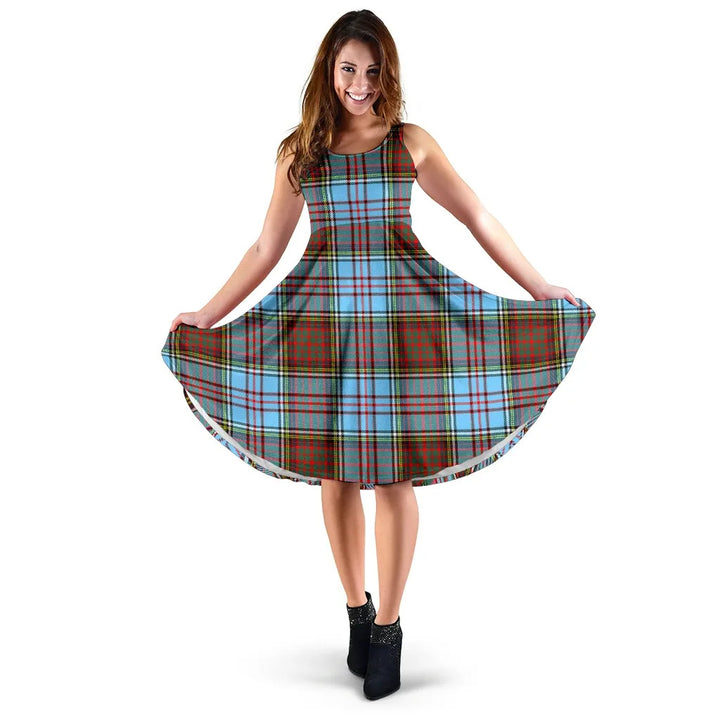 Scottish Anderson Ancient Clan Tartan Women Midi Dress