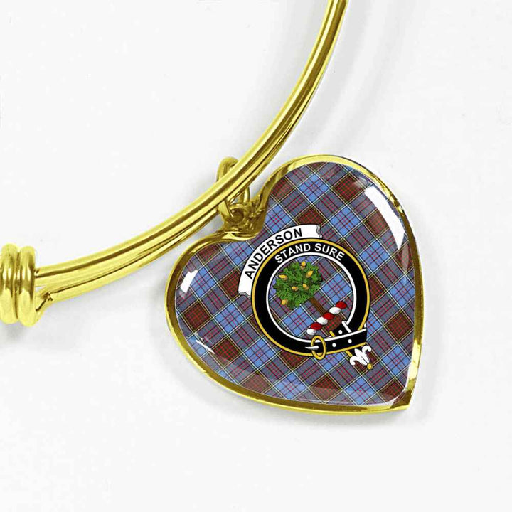Scottish Anderson Clan Crest Tartan Bangle Heart Tartan Plaid 2