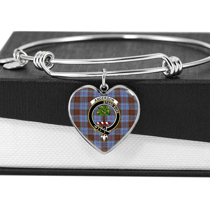 Scottish Anderson Clan Crest Tartan Bangle Heart Tartan Plaid 5