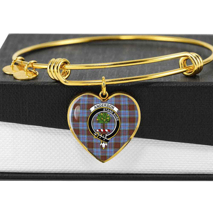Scottish Anderson Clan Crest Tartan Bangle Heart Tartan Plaid 6
