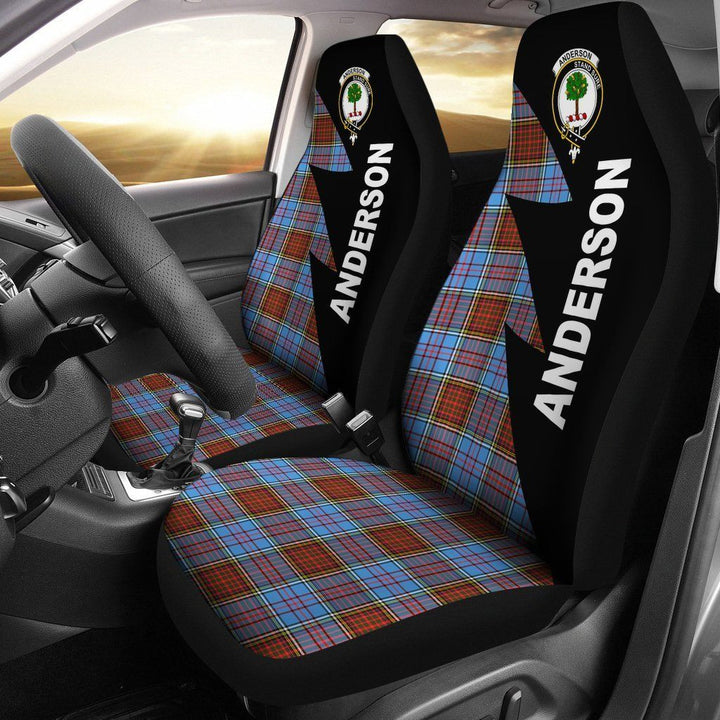 Scottish Anderson Clan Crest Tartan Car Seat Covers - Flash Style 1