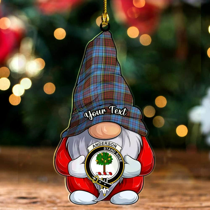 Scottish Anderson Clan Crest Tartan Christmas Gnome Ornament Custom Personalized Tartan Plaid 2