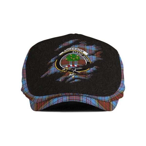 Scottish Anderson Clan Crest Tartan Flat Cap - Scratch Style Tartan Plaid 1