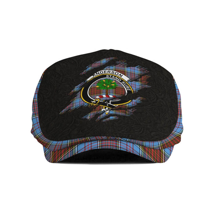 Scottish Anderson Clan Crest Tartan Flat Cap - Scratch Style Tartan Plaid 1