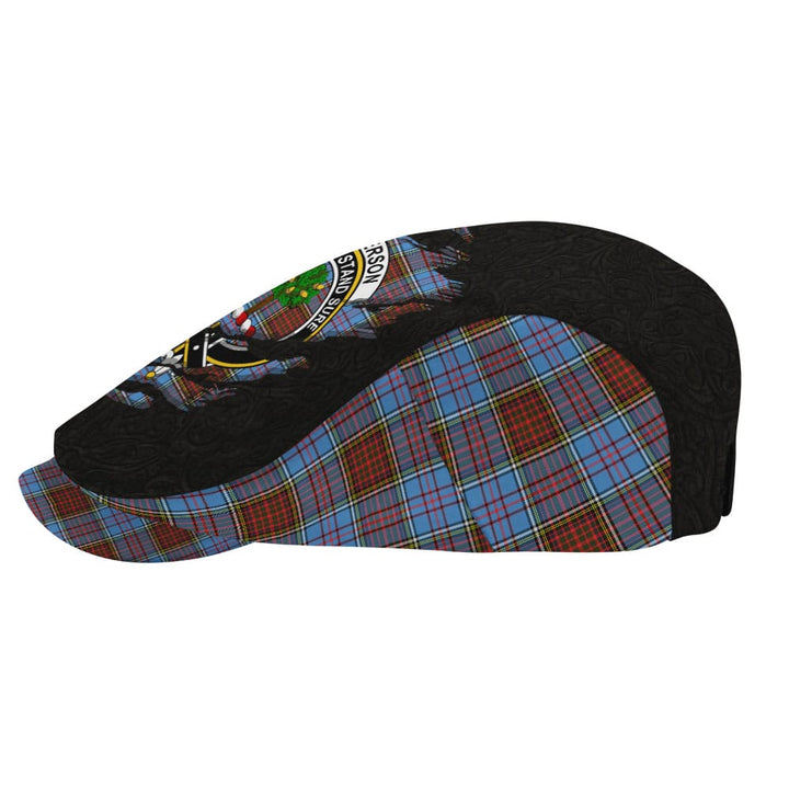 Scottish Anderson Clan Crest Tartan Flat Cap - Scratch Style Tartan Plaid 3