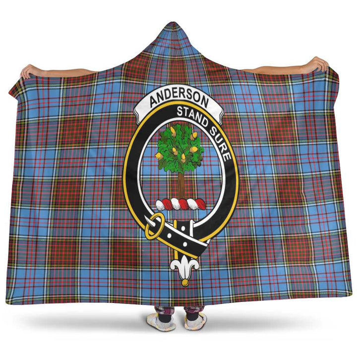 Scottish Anderson Clan Crest Tartan Hooded Blanket Tartan Plaid 1