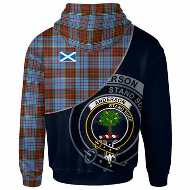 Scottish Anderson Clan Crest Tartan Hoodie - Bend Style Back Side Tartan Plaid