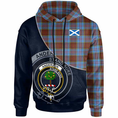 Scottish Anderson Clan Crest Tartan Hoodie - Bend Style Front Side Tartan Plaid