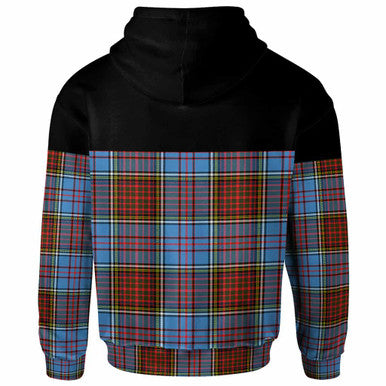Scottish Anderson Clan Crest Tartan Hoodie - Horizontal Style Back Side Tartan Plaid