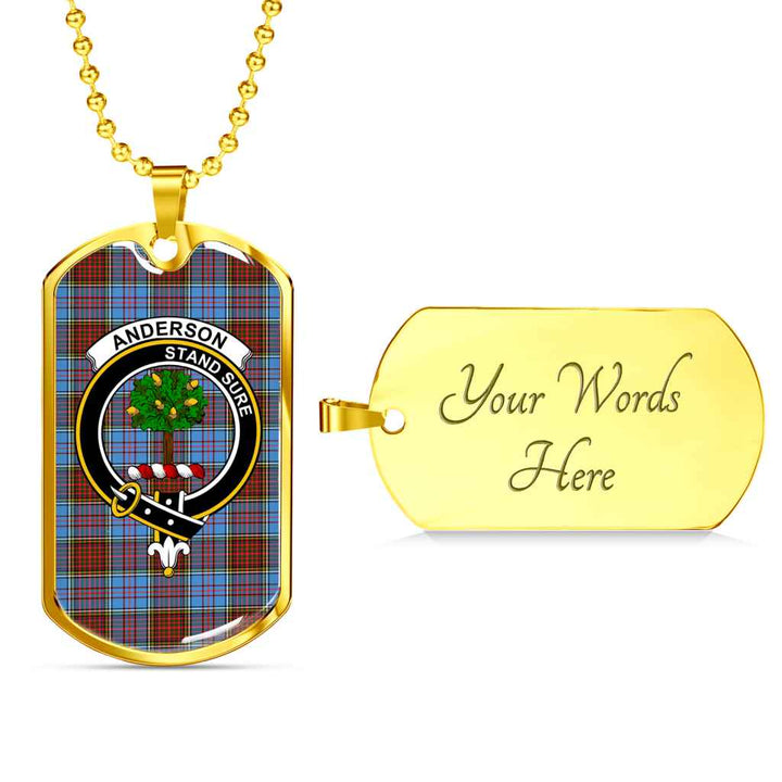 Scottish Anderson Clan Crest Tartan Military Dog Tag Necklace Tartan Plaid 4
