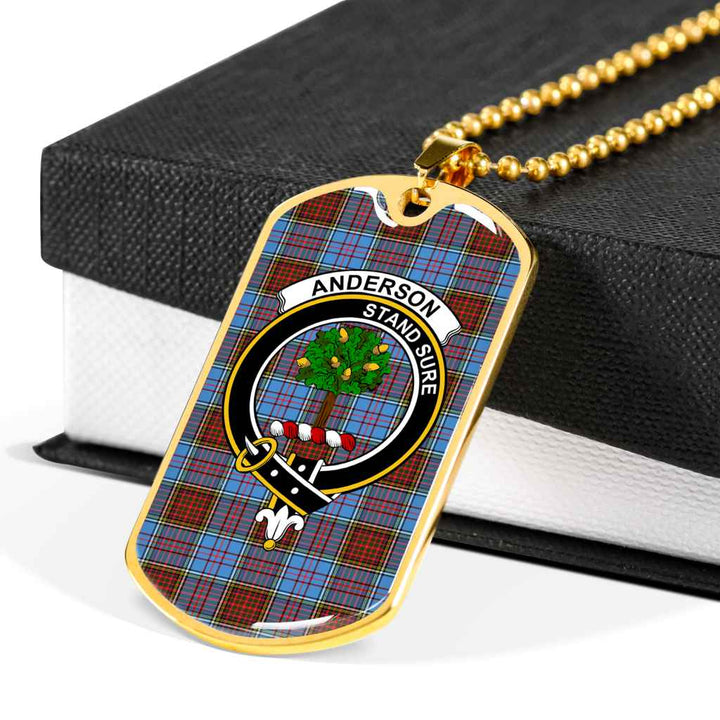 Scottish Anderson Clan Crest Tartan Military Dog Tag Necklace Tartan Plaid 6