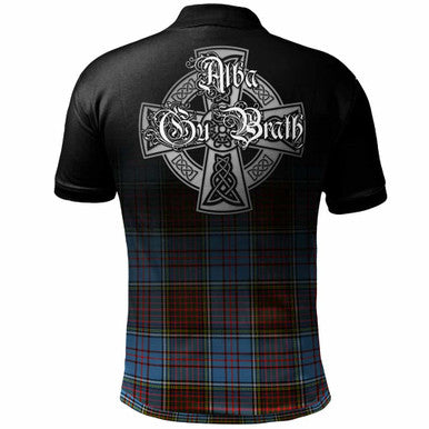 Scottish Anderson Clan Crest Tartan Polo Shirt - Alba Gu Brath Family Crest Celtic Inspired Back Side Tartan Plaid