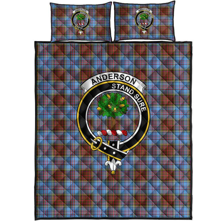 Scottish Anderson Clan Crest Tartan Quilt Bed Set Tartan Plaid 1