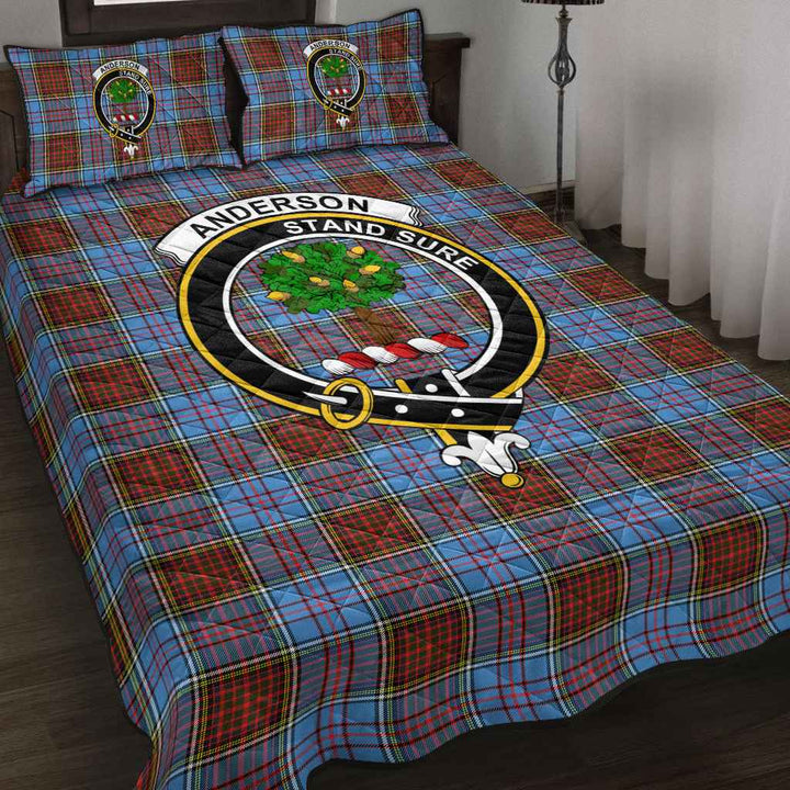 Scottish Anderson Clan Crest Tartan Quilt Bed Set Tartan Plaid 2
