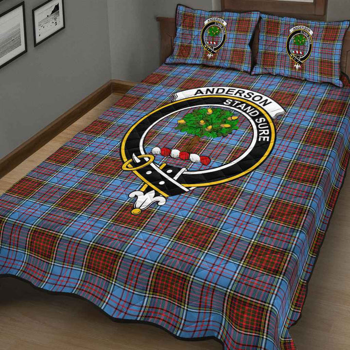 Scottish Anderson Clan Crest Tartan Quilt Bed Set Tartan Plaid 3