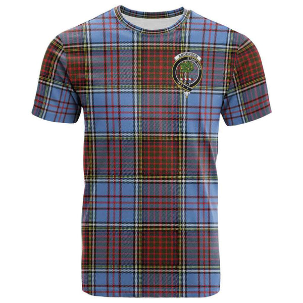 Scottish Anderson Clan Crest Tartan T-Shirt Front Side Tartan Plaid