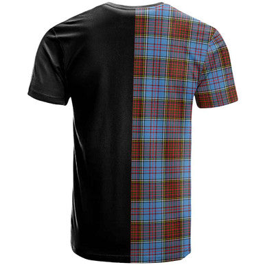 Scottish Anderson Clan Crest Tartan T-Shirt Half in Me Back Side Tartan Plaid