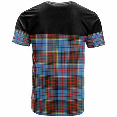 Scottish Anderson Clan Crest Tartan T-Shirt - Horizontal Style Back Side Tartan Plaid