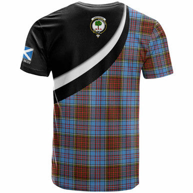 Scottish Anderson Clan Crest Tartan T-Shirt - Scotland Forever Style Back Side Tartan Plaid