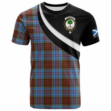 Scottish Anderson Clan Crest Tartan T-Shirt - Scotland Forever Style Front Side Tartan Plaid