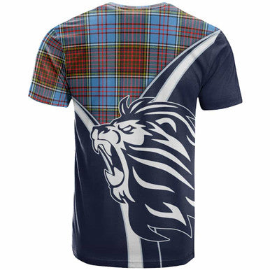 Scottish Anderson Clan Crest Tartan T-Shirt - Bend Style Back Side Tartan Plaid