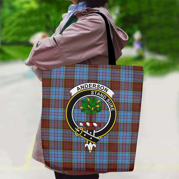 Scottish Anderson Clan Crest Tartan Canvas Bag With Shoulder Strap Tartan Plaid 2